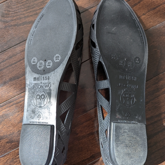 Melissa + Jason Wu Black Jelly flats sz 9 - Picture 4 of 6
